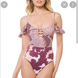Maaji one piece desert off the shoulder suit